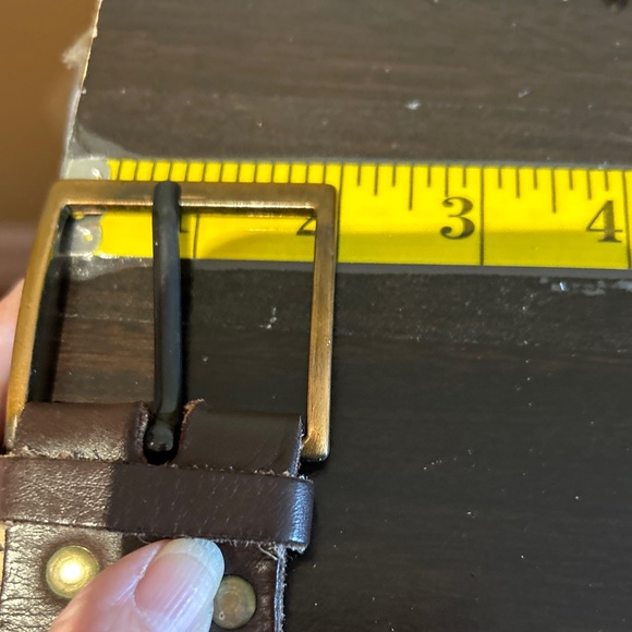 Unisex leather belt browns black 2” buckle 42” long - Picture 10 of 14